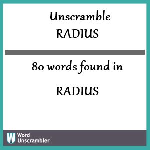 unscramble radius